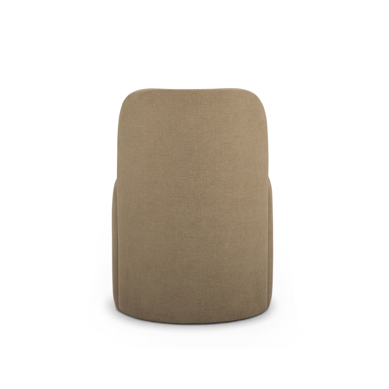 Persa Round Back Light Brown Performance Chenille Dining Chair