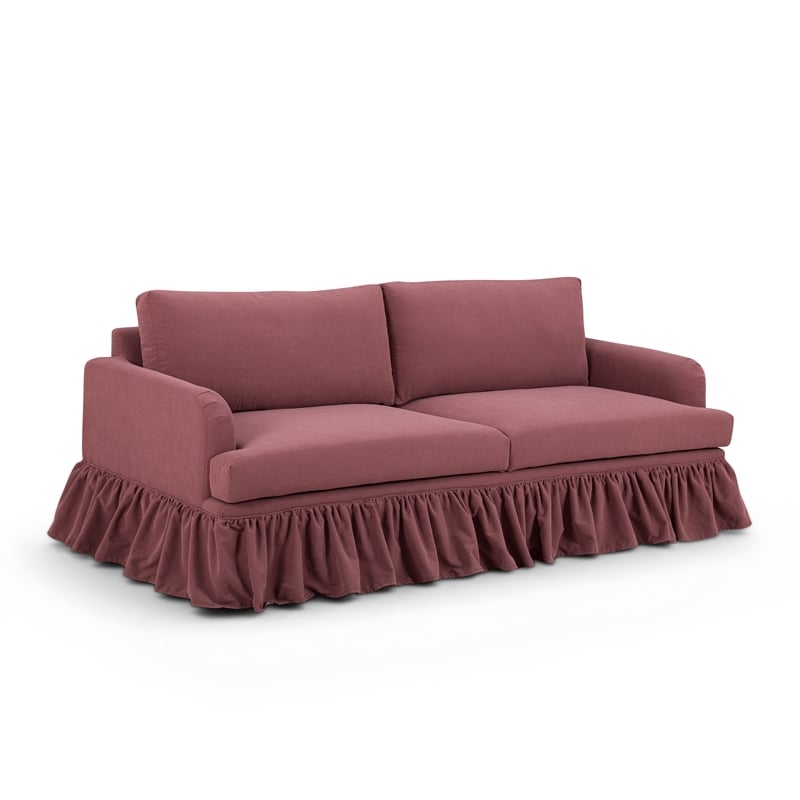 Gertrude Plum Upcycled Fabric Sofa