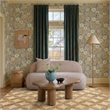 Carraway Brown Striped Linen Loveseat