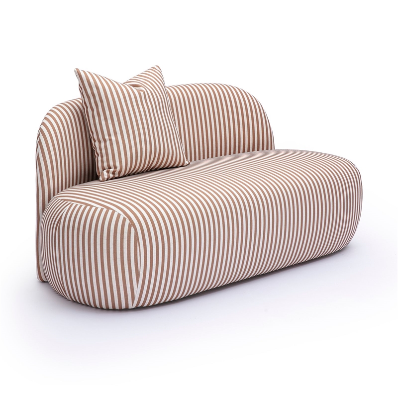 Carraway Brown Striped Linen Loveseat