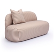 Carraway Brown Striped Linen Loveseat