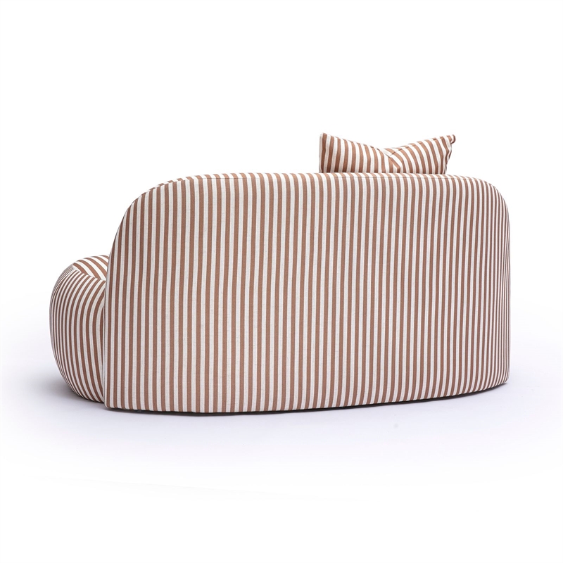 Carraway Brown Striped Linen Loveseat
