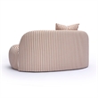 Carraway Brown Striped Linen Loveseat