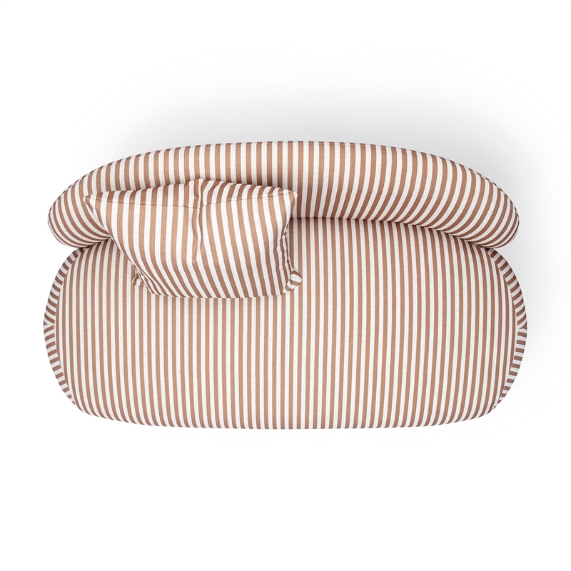 Carraway Brown Striped Linen Loveseat