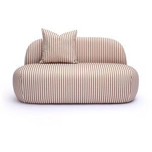 Carraway Brown Striped Linen Loveseat