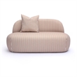 Carraway Brown Striped Linen Loveseat