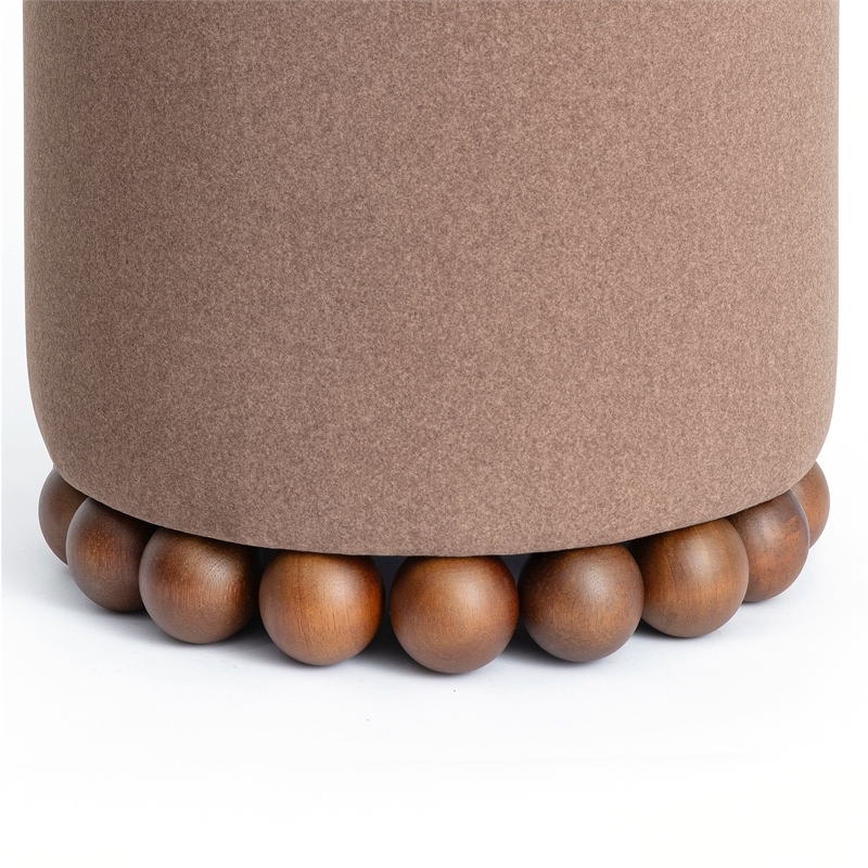 Dex Brown Performance Vegan Mohair Ottoman