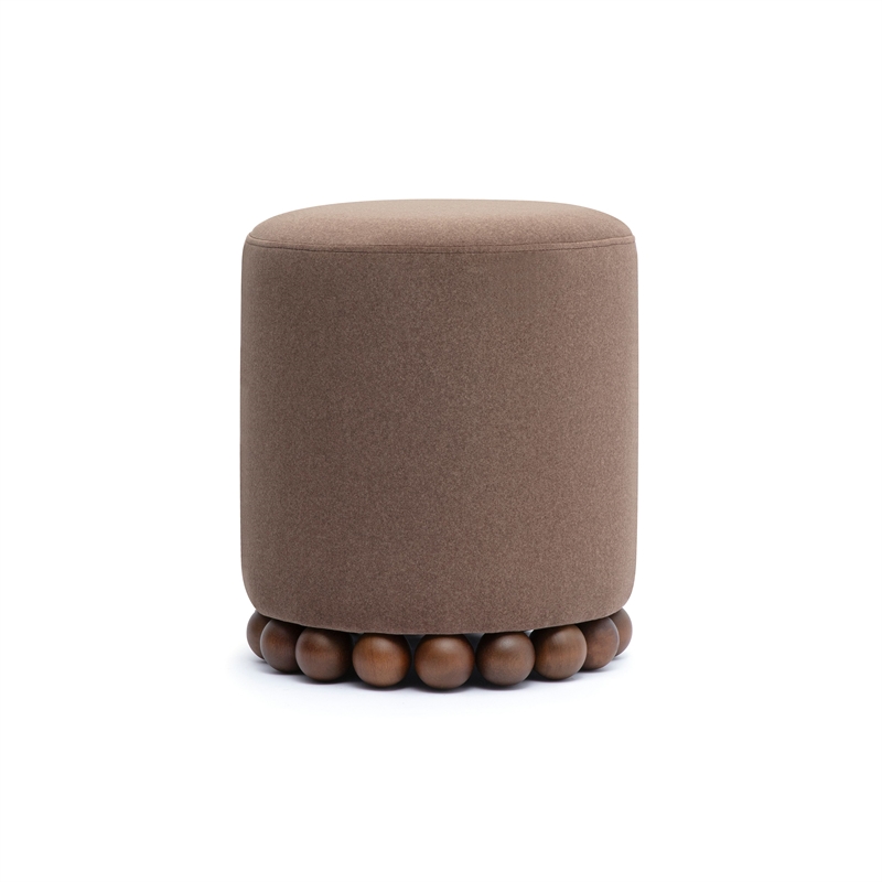 Dex Brown Performance Vegan Mohair Ottoman
