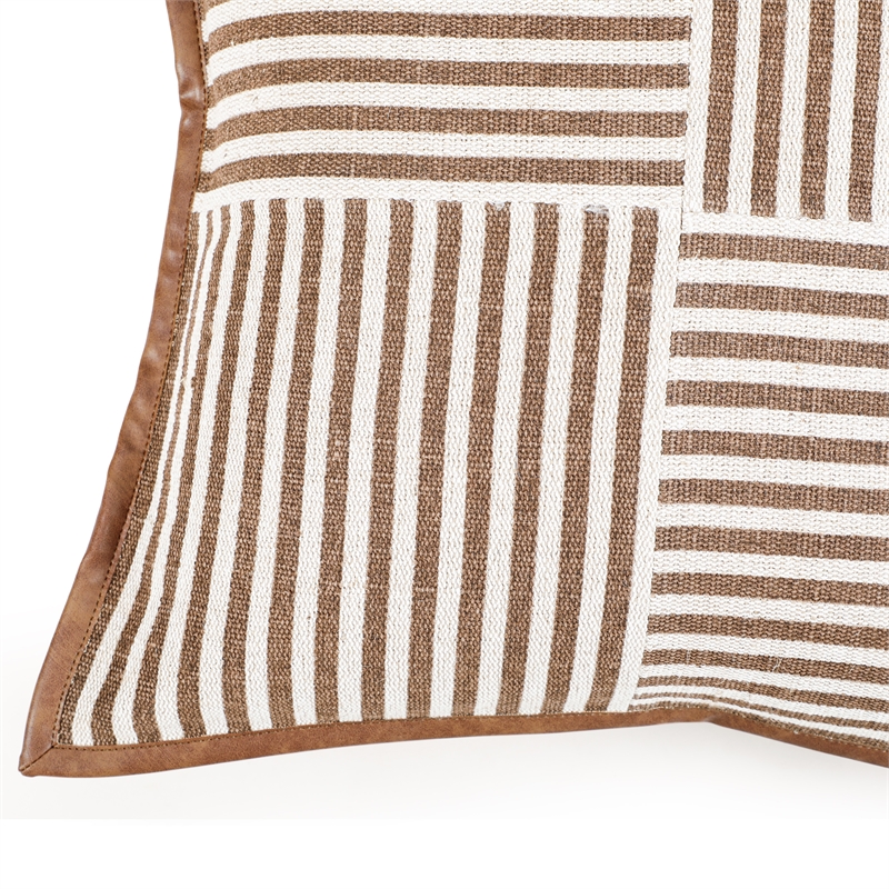 Kora Brown Cotton Jute Throw Pillow