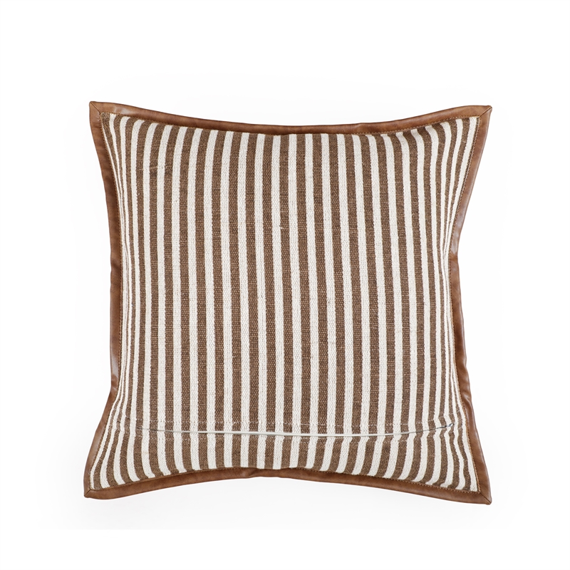 Kora Brown Cotton Jute Throw Pillow