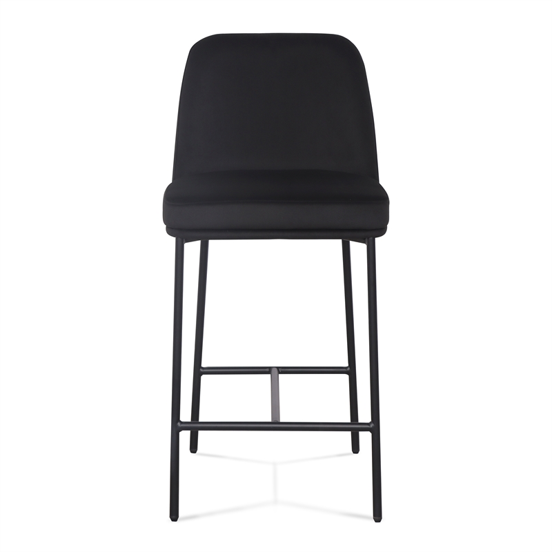 Sydney Black Performance Velvet Counter Stool Set of 2