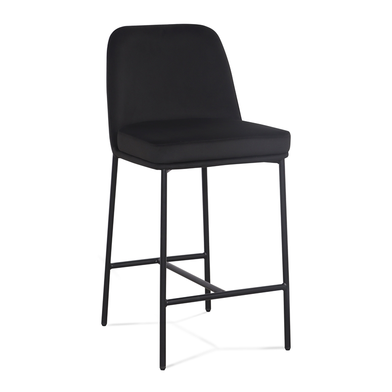 Sydney Black Performance Velvet Counter Stool Set of 2