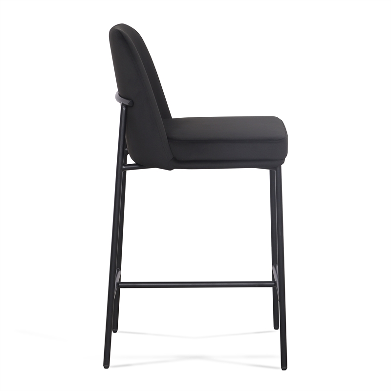 Sydney Black Performance Velvet Counter Stool Set of 2