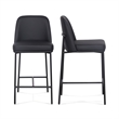 Sydney Black Performance Vegan Leather Counter Stool Set of 2