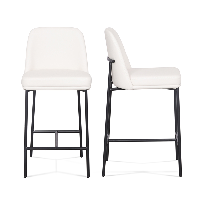 Sydney Cream Performance Vegan Leather Counter Stool Set of 2