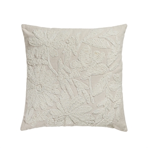 Tabitha Cream 20&quot Square Embroidered Throw Pillow