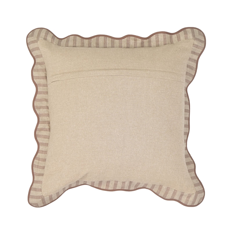 Rose Taupe Striped Linen Accent Pillow