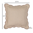 Rose Taupe Striped Linen Accent Pillow