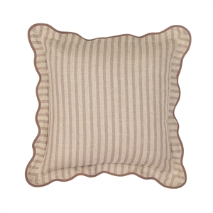 Rose Taupe Striped Linen Accent Pillow