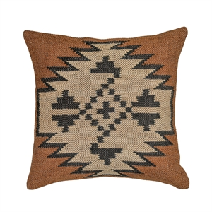 Terra &quotMesa&quot 20 inch Square Wool and Jute Kilim Throw Pillow