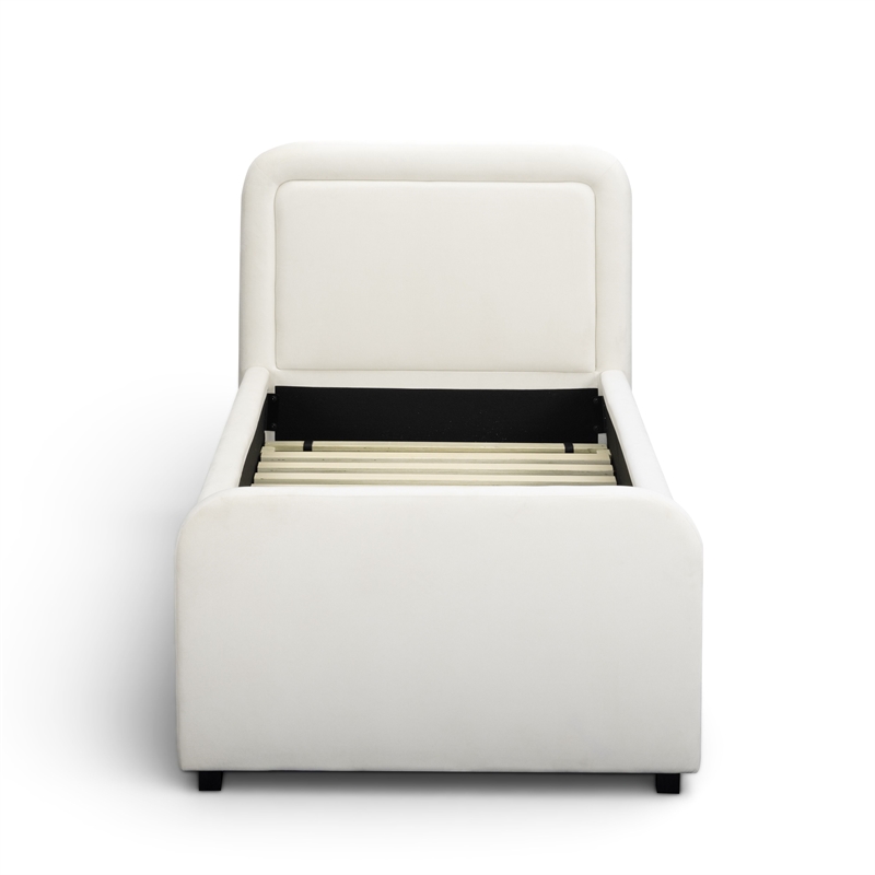Briella Cream Velvet Trundle Bed