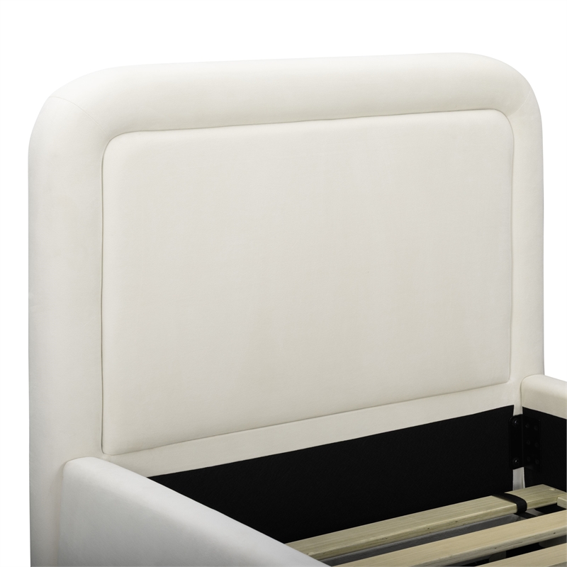 Briella Cream Velvet Trundle Bed