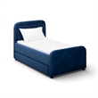 Briella Navy Blue Velvet Trundle Bed