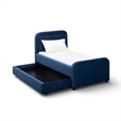 Briella Navy Blue Velvet Trundle Bed