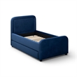 Briella Navy Blue Velvet Trundle Bed