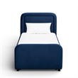 Briella Navy Blue Velvet Trundle Bed