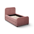 Briella Salmon Velvet Trundle Bed
