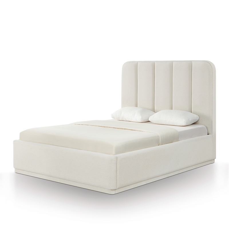 Parker Cream Chenille Queen Bed