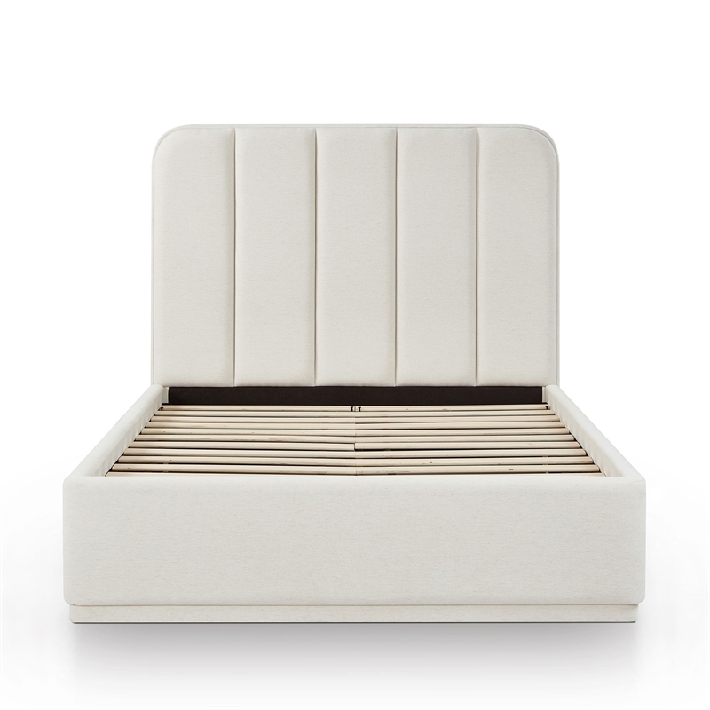 Parker Cream Chenille Queen Bed