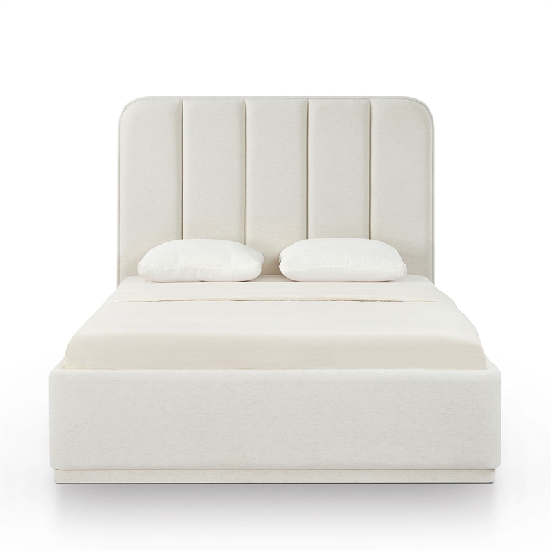 Parker Cream Chenille Queen Bed
