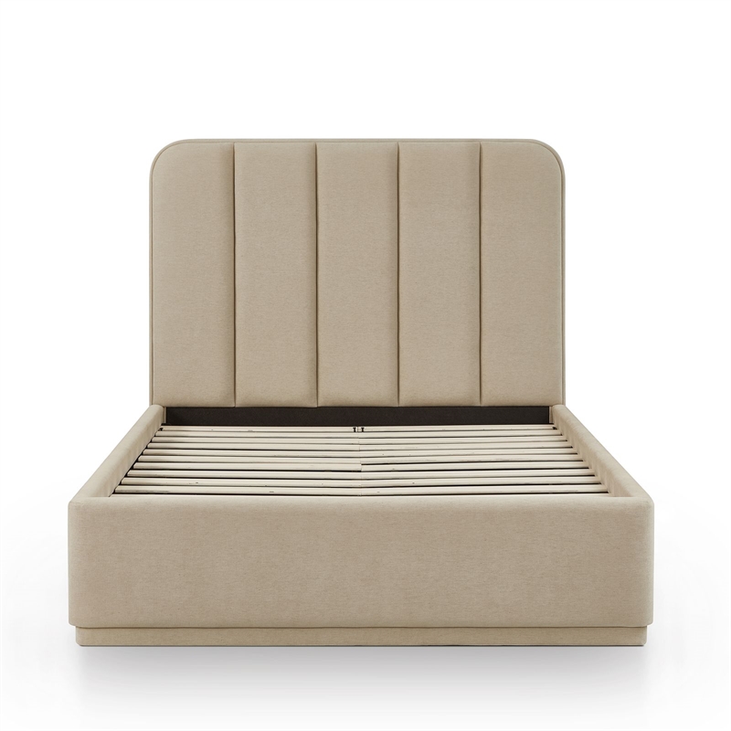 Parker Tan Chenille Queen Bed
