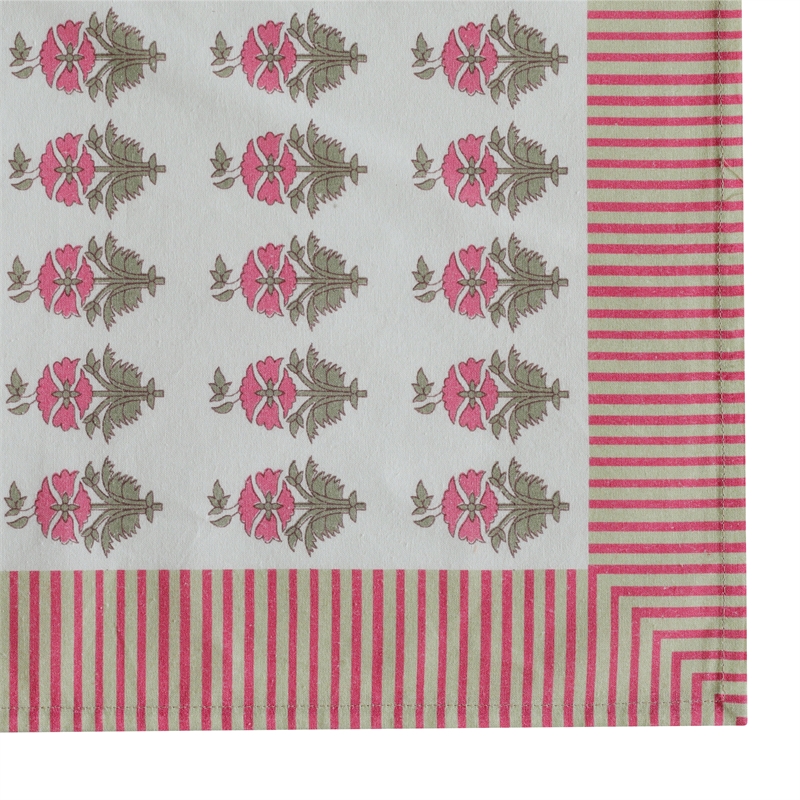 Crissy Cotton Canvas Printed Napkins - Set of 4 - Pink Vintage Floral