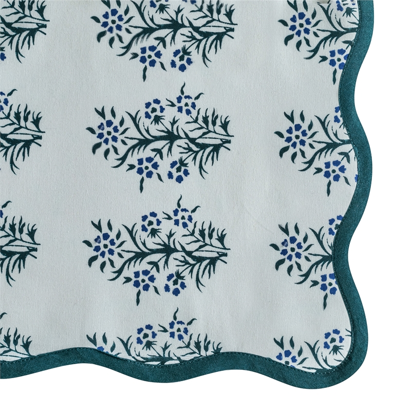 Crissy Cotton Canvas Printed Napkins - Set of 4 - Blue Cornflower