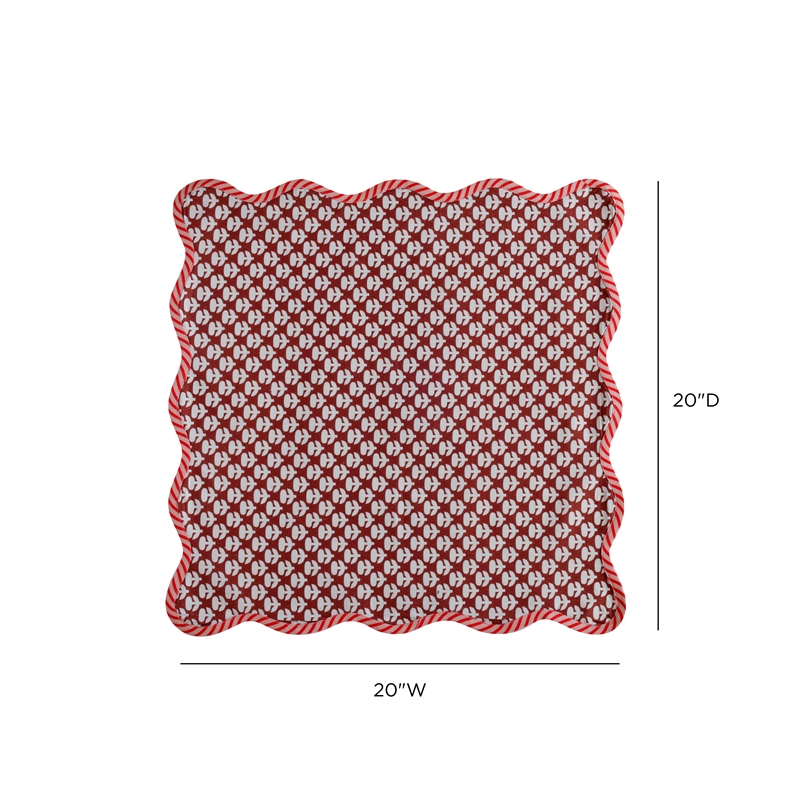 Crissy Cotton Canvas Printed Napkins - Set of 4 - Rust Vintage Floral