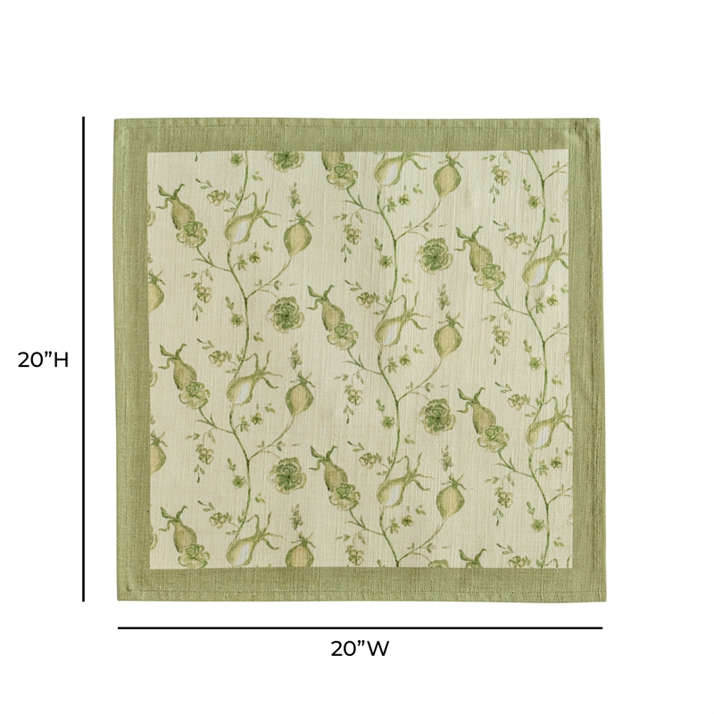 Dolce Olive Green Natural Cotton Napkin (Set of 4)