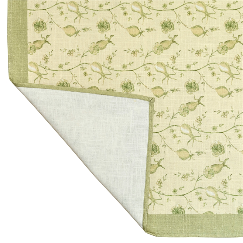 Dolce Olive Green  Natural Cotton Table Cloth 70x140