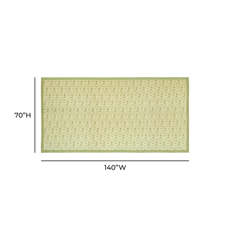 Dolce Olive Green  Natural Cotton Table Cloth 70x140