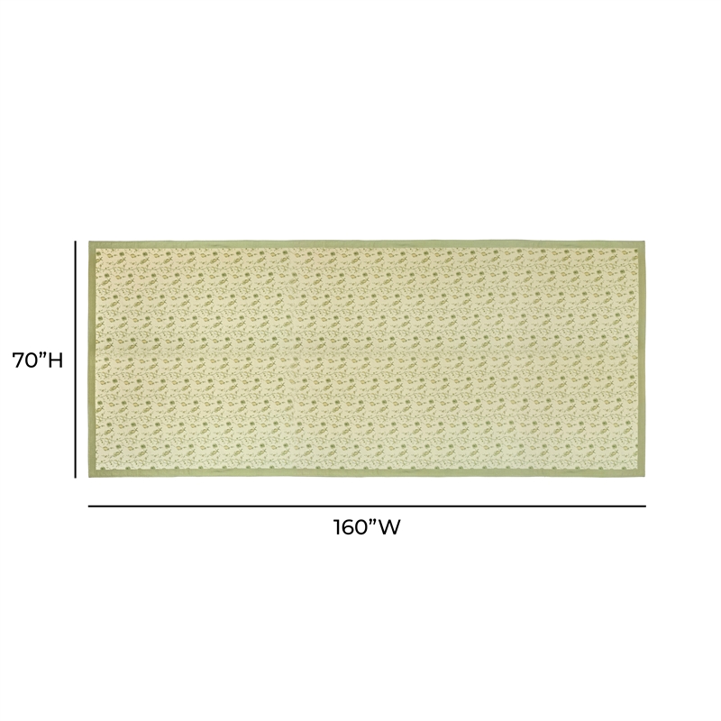 Dolce Olive Green Natural Cotton Table Cloth 70x160