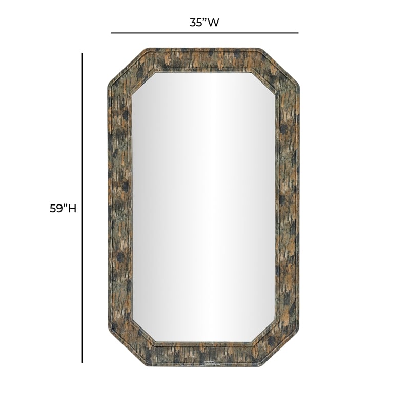 Charlene Jewel Wall Mirror - Watercolor Print