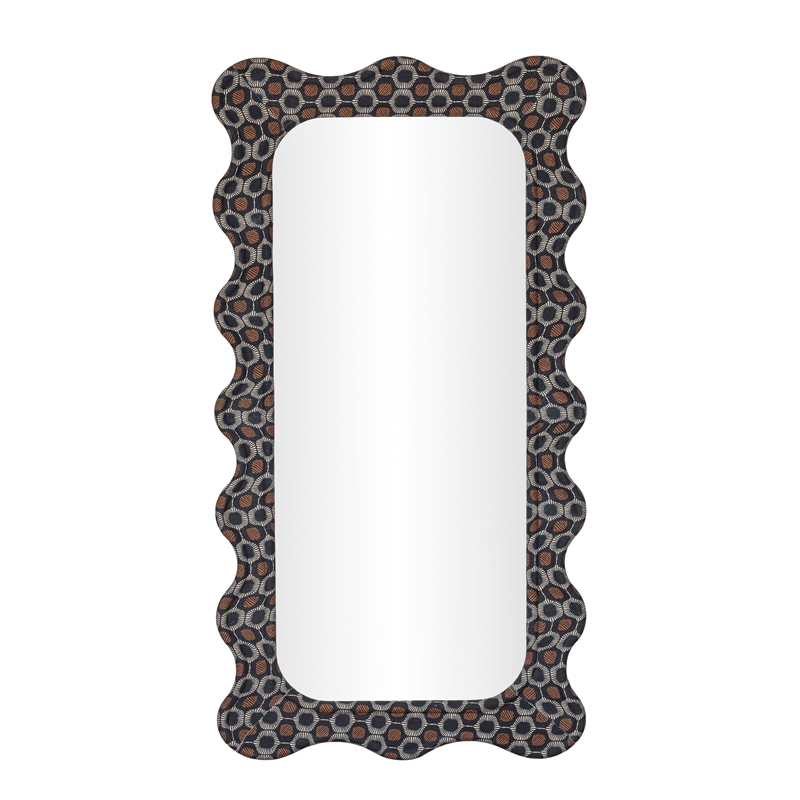 Charlene Squiggle Wall Mirror - Biologic Print