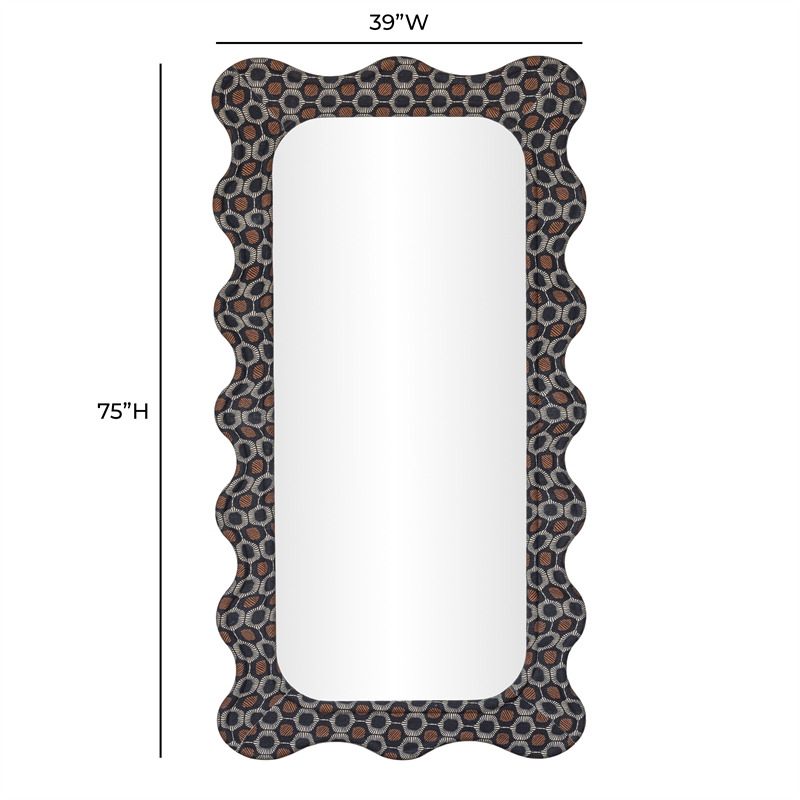 Charlene Squiggle Wall Mirror - Biologic Print