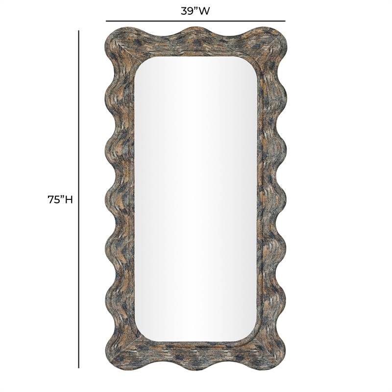 Charlene Squiggle Wall Mirror - Watercolor Print