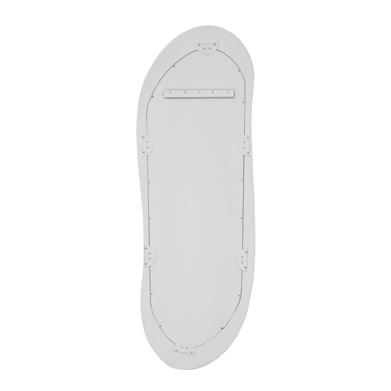 Orpheus Ribbed Faux Stone Fiberglass Tall Floor Mirror