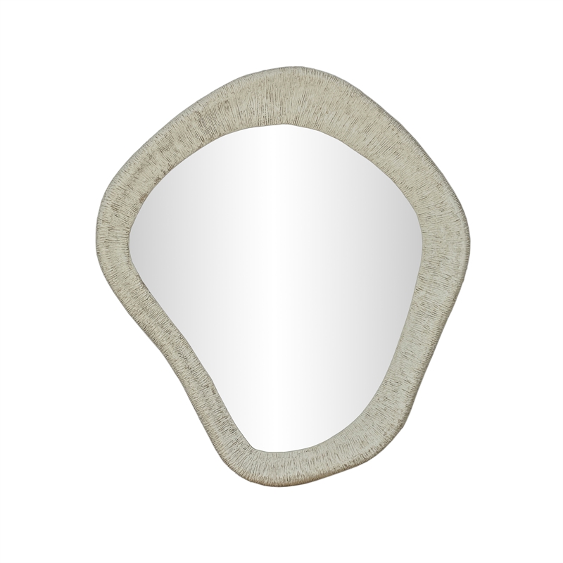 Orpheus Ribbed Faux Stone Fiberglass Wall Mirror