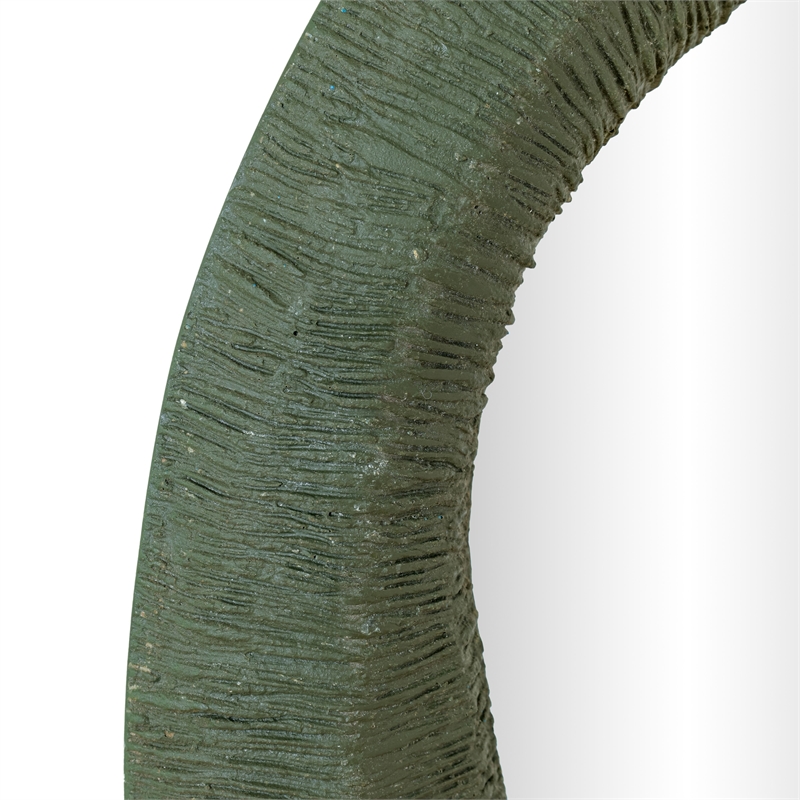 Orpheus Ribbed Forest Green Fiberglass Thick Wall Mirror