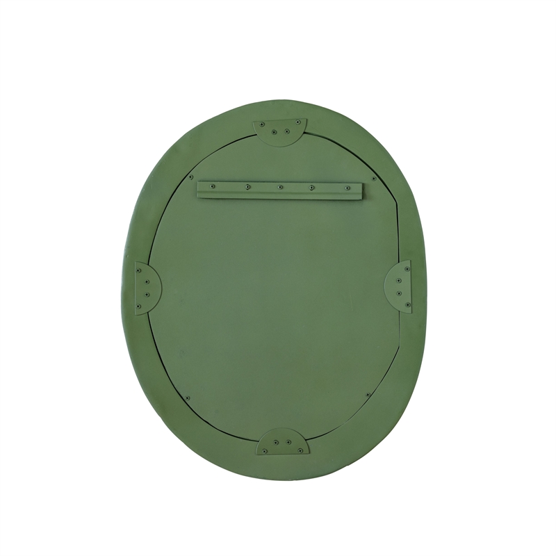 Orpheus Ribbed Forest Green Fiberglass Thick Wall Mirror